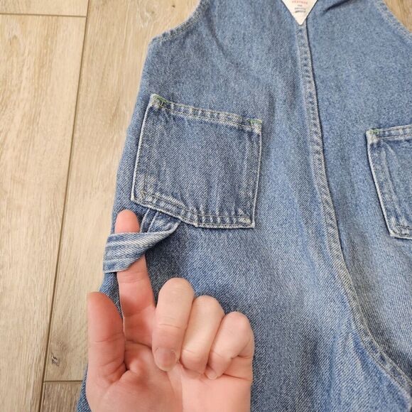 OshKosh B'Gosh Vintage Vestbak Denim Carpenter Overalls Bibs Toddler Kids 3T USA - Picture 7 of 9